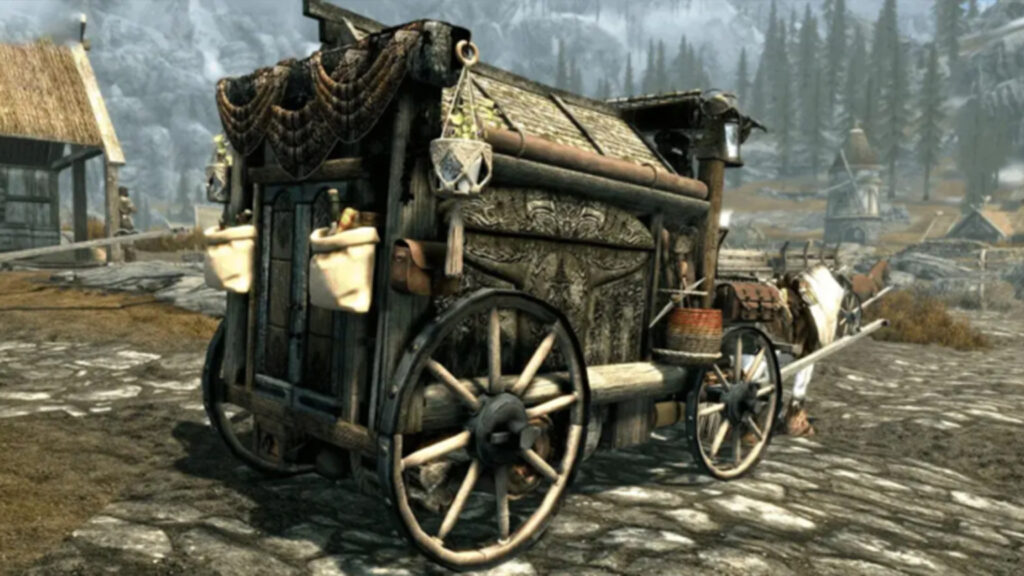 Mod Kereta Kuda Skyrim kereta kuda menjadi kemah di Skyrim
