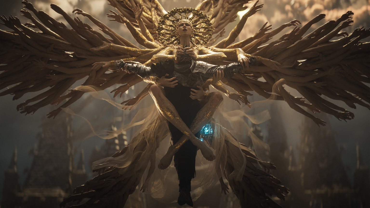 karakter Lords of the Fallen II dengan armor perak